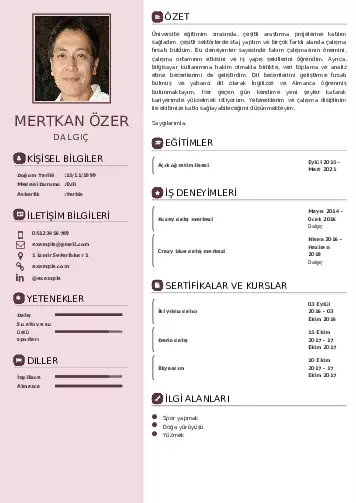 Dalgıç CV Örnekleri cv indir